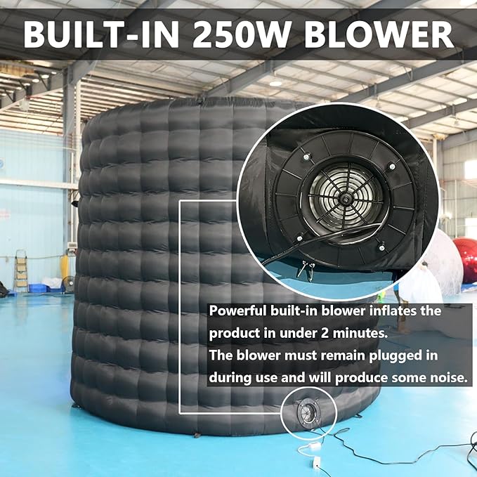 SAYOK 10ft Diameter Round Inflatable LED 360 Photo Booth Enclosure with LED Lights & Blower, 360 Photo Booth Backdrop for Wedding, Party, Birthday, Exhibition