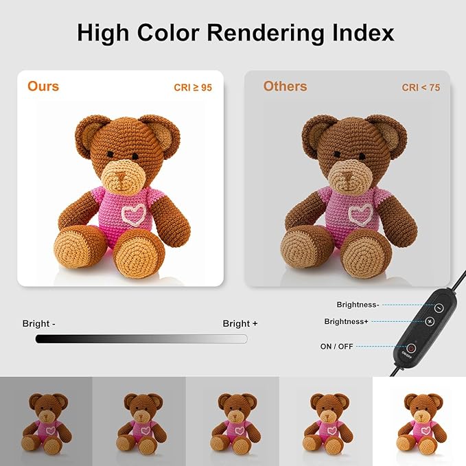 Light Box, PULUZ 16"x16" Studio Light Box with 480pcs LEDs Lights 4 Color PVC Photography backdrops Shooting Tent for Jewelry and Product Portable Lightbox Picture Box for Photography (Upgrade)