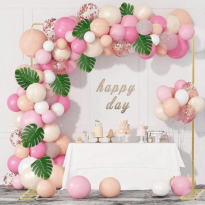6.6FTx6.6FT Square Backdrop Stand, Gold Wedding Arch Backdrop Stand, Metal Heavy Duty Balloon Arch Stand Frame for Wedding Party Birthday Baby Shower Decoration Anniversaries (gold, 6.6FT*6.6FT)