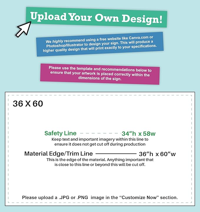 Personalized Mesh Banner – Printed Customizable 9oz Mesh Banner for Indoor and Outdoor Use (3'x5')