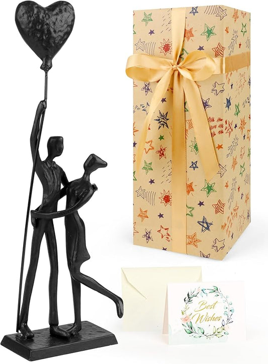 Wedding Gifts for Couples 2026, Romantic Couple Iron Sculpture 12in Handcrafted Passionate Love Metal Statue Decoration, Valentines Gifts for Her Wife Him, Anniversary for Women Men