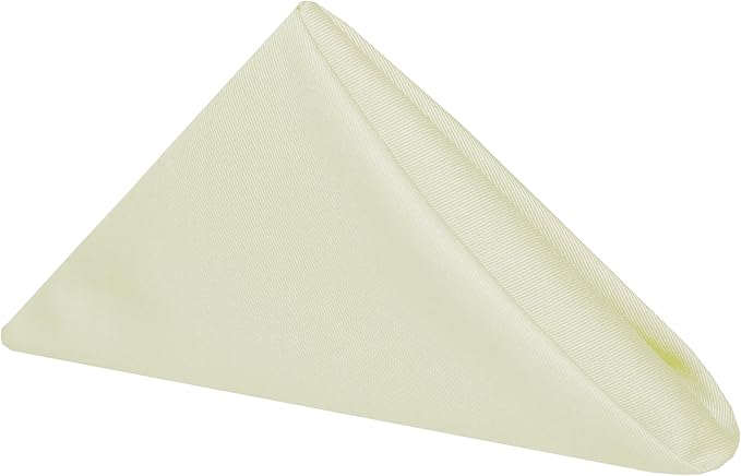 Ultimate Textile Poly-Cotton Twill Ivory Cloth Napkins - 17" x 17" (Set of 12) Washable Lunch Napkins for Weddings Restaurants Parties