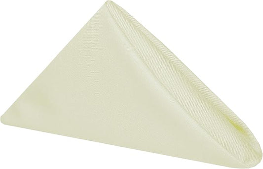 Ultimate Textile Poly-Cotton Twill Ivory Cloth Napkins - 17" x 17" (Set of 12) Washable Lunch Napkins for Weddings Restaurants Parties