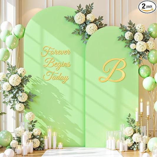 Sage Green Arch Backdrop Cover Set of 2 Spandex 7.2 and 6ft Arch Covers Stretchy Backdrop Birthday Party Arch Stand Covers for Baby Shower Wedding Bridal Shower Banquet Photo Background Decorations