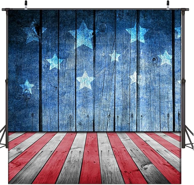 LTLYH 8x8ft Patriotic Backdrop 4th of July Independence Day Balloons Veterans Background Festival American Flags Freedom Memorial National Presidents Day Party Decor Supplies Photobooth Props 274