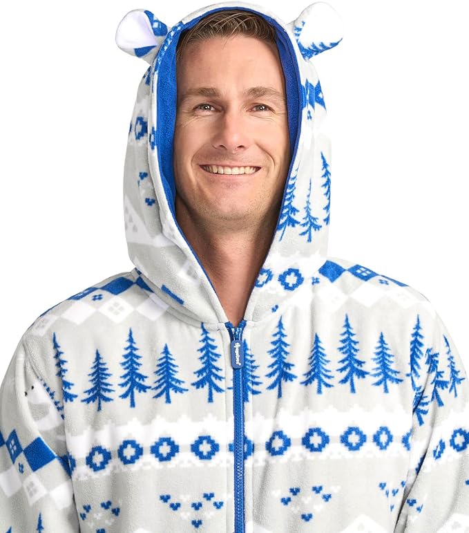 Tipsy Elves Christmas Onesies for Adults - Comfy Unisex Matching Holiday Jumpsuits with Convenient Pockets