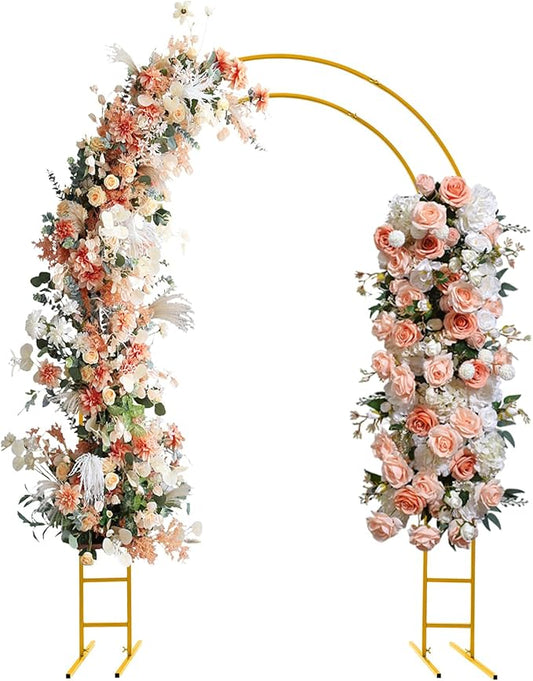 7.2FT Metal Wedding Arch with Base,Balloon Arch Backdrop Stand Garden Arbor Trellis Flower Plant Stand,Large Wedding Arch for Ceremony,Outdoor Garden Trellis for Climbing Plant