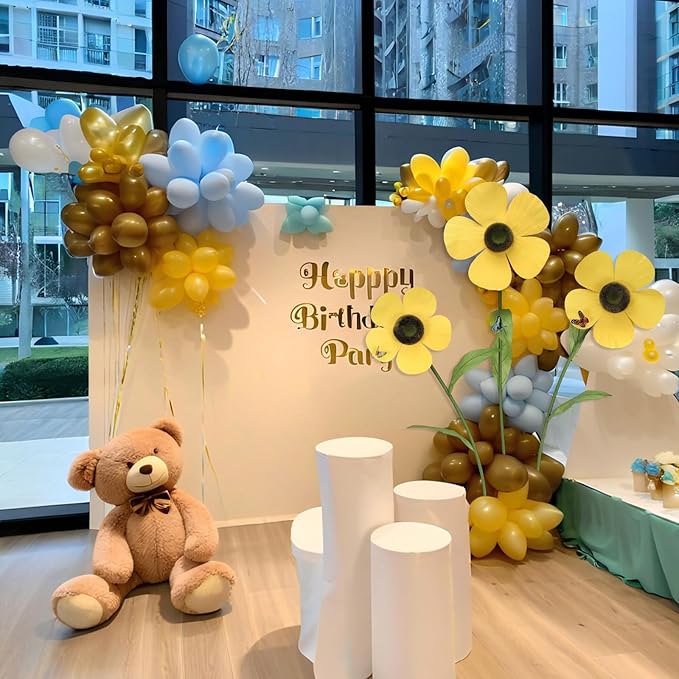 Giant Artificial Daisy Flowers Decoration Five Petal 5.8 Ft Tall Large Fake Daisies Spring Wild Flower for Party Garden Office Home Wedding Decor(Yellow)