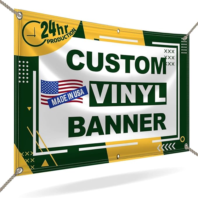 Custom Banner 7ft x 12ft Custom Vinyl Banner for Indoor & Outdoor Use - Full Color 13 Oz Sign - Personalized with High-Resolution Images, Text