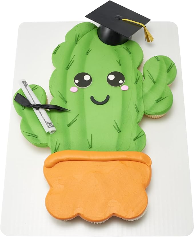 DecoPac Black Grad Cap with Tassels Cake Topper, Elegant Graduation Hat Cake Decoration, Food Safe, Pack of 12 (22422)