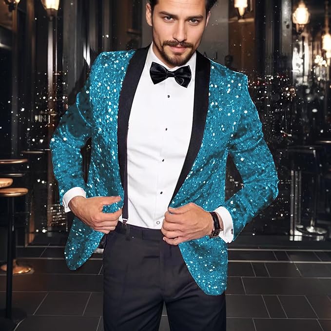 High-End Suits Sequins Men Tuxedo Sparkly Shawl Lapel Homecoming Suit Glitter 2 Pieces Party Prom Festival Blazer Pants