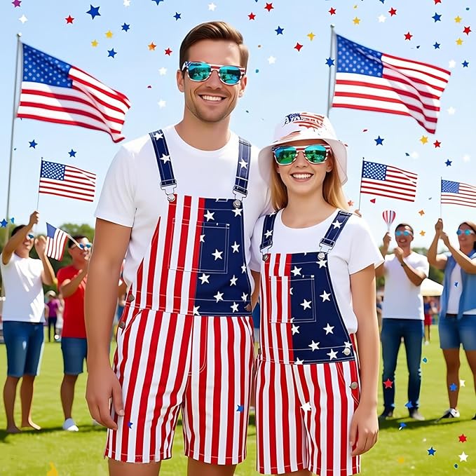 Fsmiling Bulk American Sunglasses USA Flag Sunglasses Patriotic Sunglasses-10/24Pack