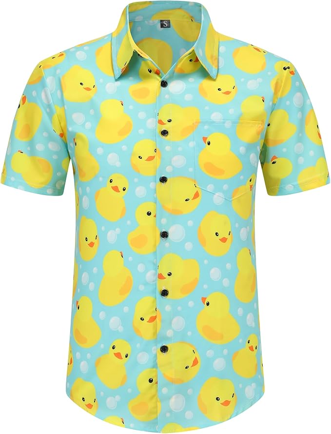 Mens Hawaiian Shirts and Shorts Set 2 Pieces Beach Outfits Sets with Bucket Hats