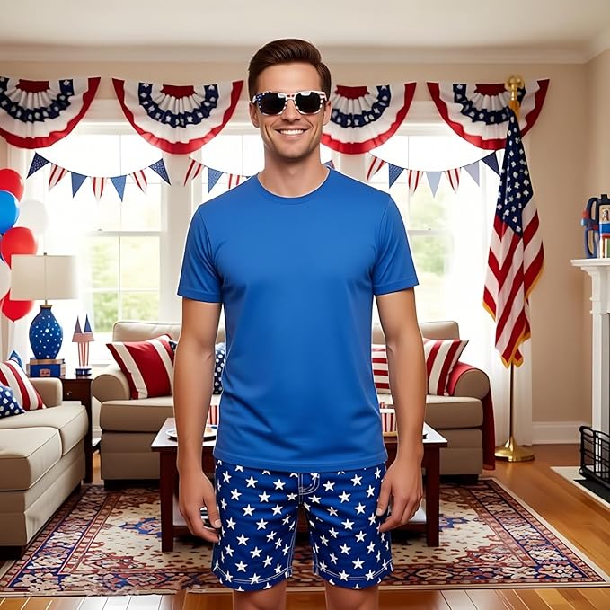 Fsmiling Bulk American Sunglasses USA Flag Sunglasses Patriotic Sunglasses-10/24Pack