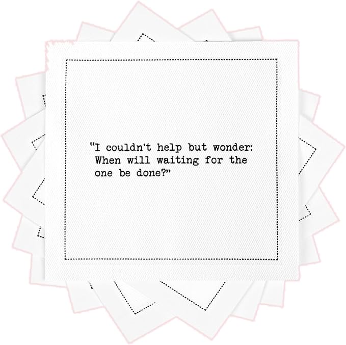 Five Star Funny Carrie Bradshaw Quotes | White Cotton Cocktail Napkins | 50 Luxury Disposable Beverage Napkins with Witty Bar Quotes | Drink Napkins for Parties, Bars, Weddings & Game Nights