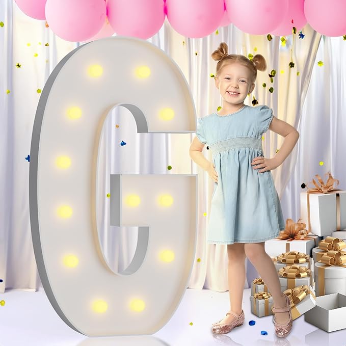 imprsv Light Up Letters, 4FT Marquee Letters for Birthday Wedding Engagement Party Decor, Large Marquee G for Party Decoration Arch Kit Decorations