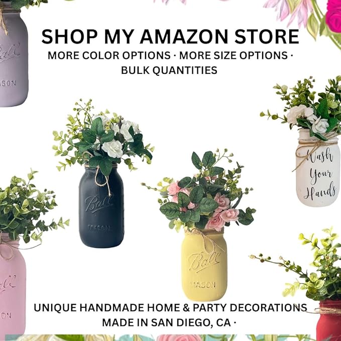 Mason Jar Centerpieces for Tables, Set of 5-32 oz Hand-Painted Ivory Mason Jars for Wedding, Baby Shower, Bridal Shower - Rustic Bridal Shower Centerpieces for Tables (5 Ivory Jars - No Flowers)