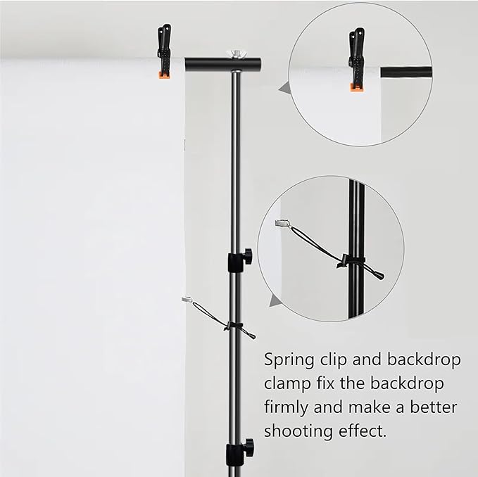 Photo Backdrop Stand for Photography 7ft x 10ft Background Stands for Photoshoot Support Kit with Carry Bag for Photo Studio Parties Events Decoration