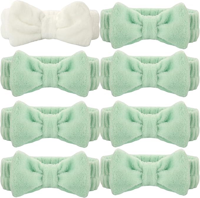 Bridesmaid Scrunchies Proposal Gifts square 4.1inch Bachelorette Hair Claws Clips Girls heart sunglasses headband gift for Wedding Party Favors (White&Sage Green)