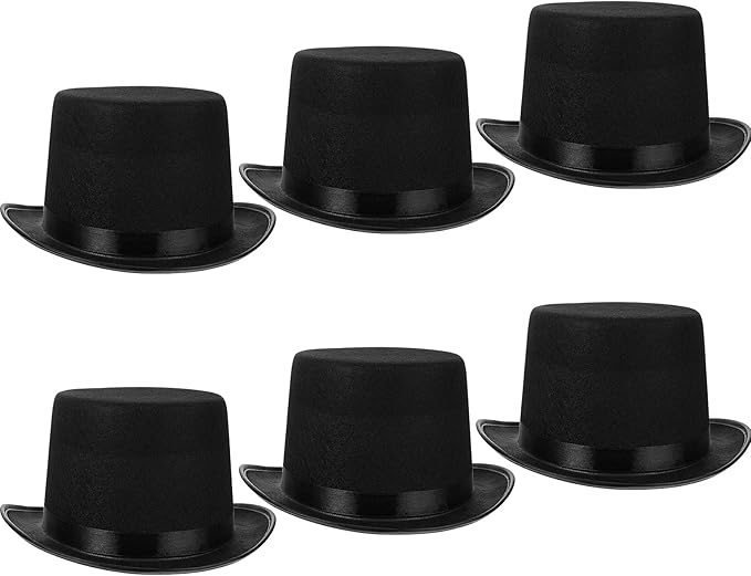 SATINIOR 12 Pcs Felt Top Hats Bulk Costume Hats for Men Women Magician Steampunk Dress up Movie Night Cosplay Party Supplies