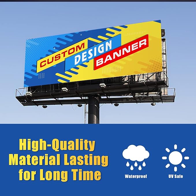 Custom Vinyl Banners and Signs 3'x10', Indoor or Outdoor Large Personalized Backdrop for Parties, Business, Birthday, Back to School & Event Decoration