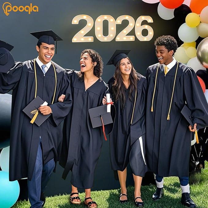 Pooqla Light Up Numbers 2026, Giant Marquee Numbers for New Year Decorations, 2026 Graduation Decorations for High School Seniors College Class of 2026 Party Classroom Decoration, Warm White