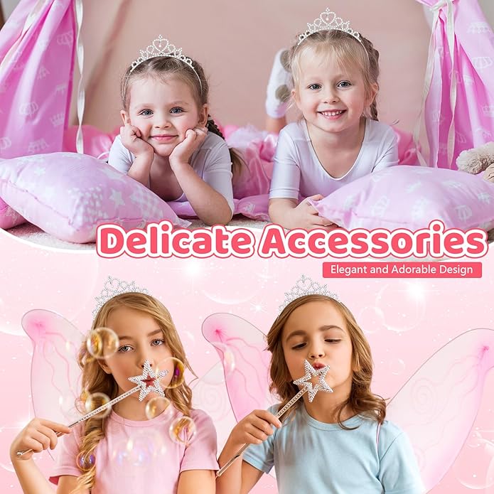 Tondiamo 30 Pcs Tiaras Bulk for Girls Princess Crown Rhinestone Tiaras Bendable Adjustable Headband for Kid Hair Accessory