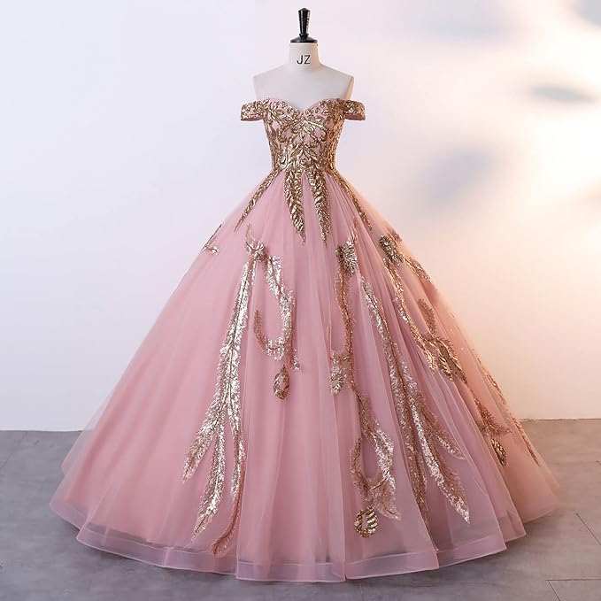 Engerla Women's Beading Sweetheart Ball Gown Tulle Layed Long Quinceanera Dress