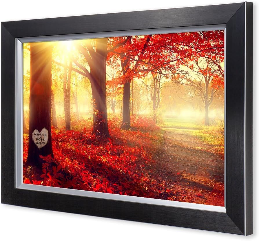 IPIC - You Are My Sunshine, Personalized Artwork with Names and Date on for Home Decor, Customized Gift for Anniversary,Wedding,Birthday and Holidays. Picture size: 18x12, Framed Size: 21x15