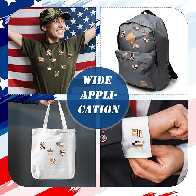 Inbagi American Flag Lapel Pins Bulk USA Waving Flag Pins Memorial Day Veteran Gifts Souvenir Hat Men Women Patriotic (150 Pcs)