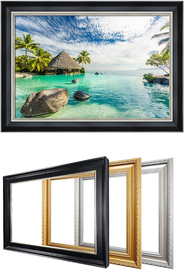 IPIC - "Tropical Memories Personalized Framed Wall Art, Custom Beach Canvas Print with Solid Wood Frame, A Personalized Gift with Name and Date for Couple, Wedding, or Anniversary