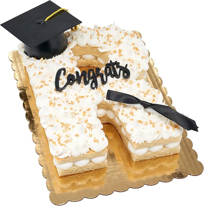 DecoPac Black Grad Cap with Tassels Cake Topper, Elegant Graduation Hat Cake Decoration, Food Safe, Pack of 12 (22422)