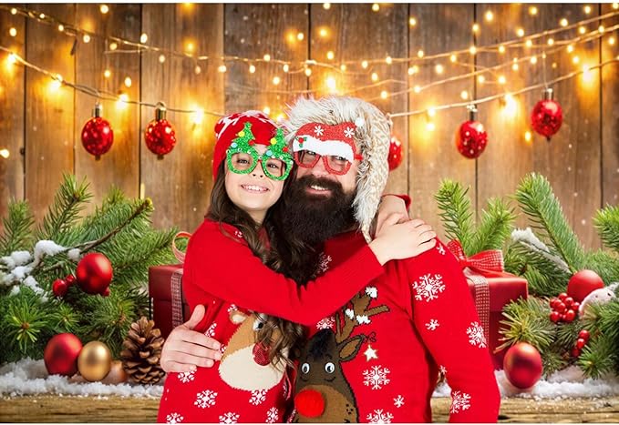 Baocicco 12x10ft Merry Photo Background for Christmas Party Decorations Red Baubles Merry Xmas Trees Banner Backdrop Winter Holiday Party Decorations Banner Baby Shower Photo Studio