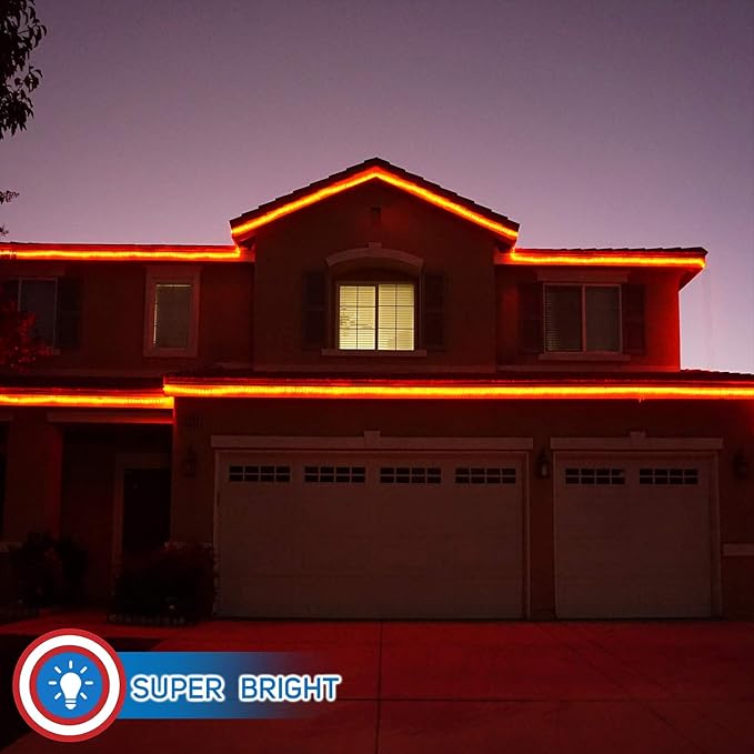 Russell Decor 200ft/60m Led Rope Lights Lamps Kit Indoor Outdoor Decorative Lighting for Party Wedding Trees Backyard Patio Deck Bright Flexible String Tube Lights Waterproof- Red