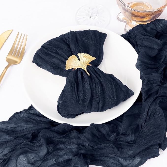 50 Pack Navy Blue Cheesecloth Napkins Spring Cloth Napkins Set of 50 Navy Dinner Napkins Bulk 21x21 Inches for Wedding Bridal Shower Baby Shower Valentine's Day