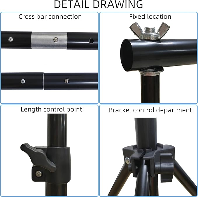 Backdrop Stand 10x7ft(WxH) Photo Studio Background Stand Support System Backdrop Support Kit, for Photography, Advertising Display, Parties Decoration