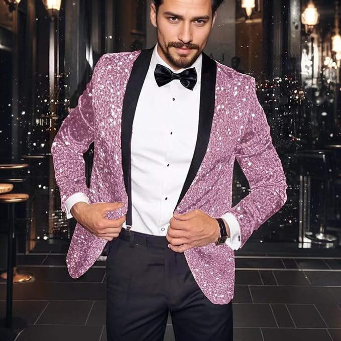 High-End Suits Sequins Men Tuxedo Sparkly Shawl Lapel Homecoming Suit Glitter 2 Pieces Party Prom Festival Blazer Pants