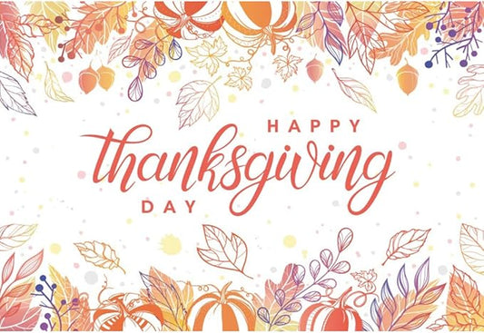 10x7ft Happy Thanksgiving Day Photography Backdrop Thanksgiving Day Party Background Leaf Pumpkin Filbert Thankgiving Party Banner Wallpaper Thanksgiving Photo Studio Props