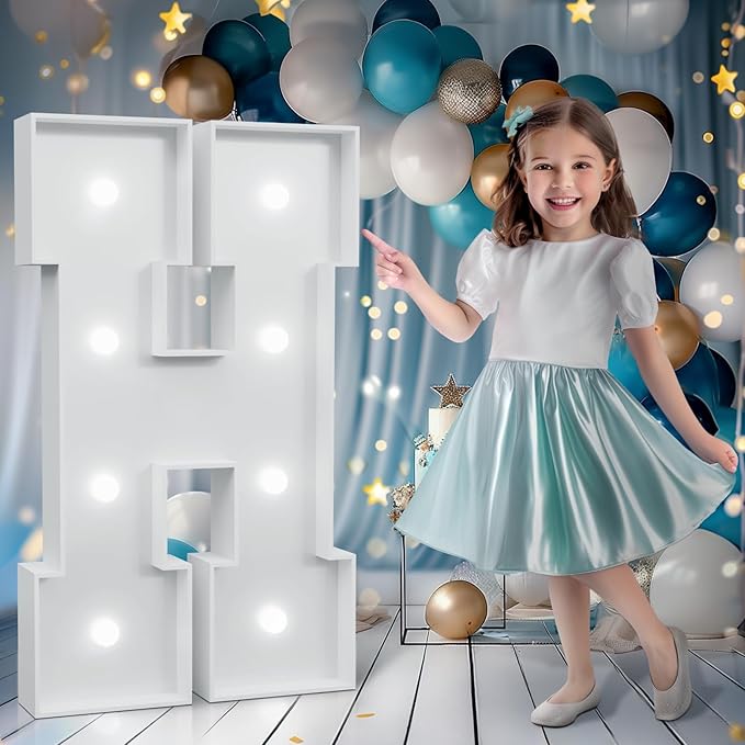 Marquee Letters 3 Feet Tall - Cool White Light Up H for Birthday, Anniversary, Graduation & Wedding Parties