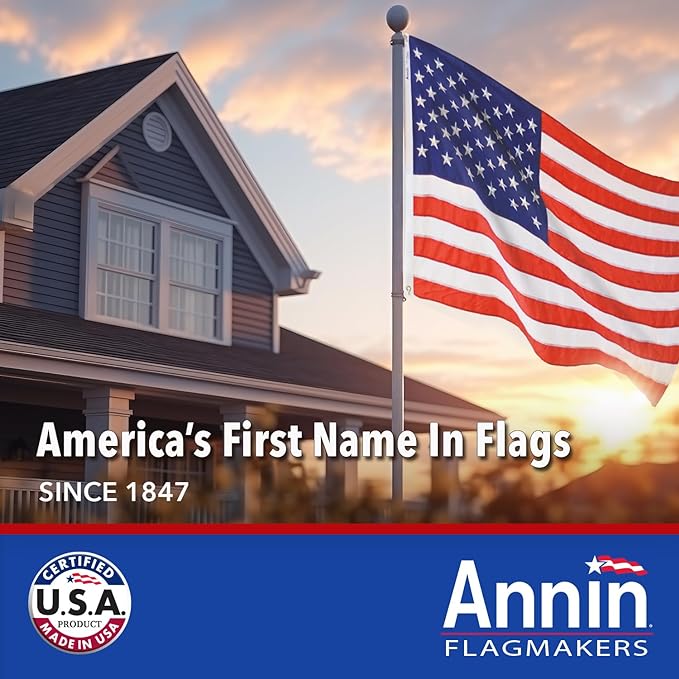 Annin Flagmakers (2270) SolarGuard Nyl-Glo American Flag, Made in USA, 5 x 8 Feet, Nylon