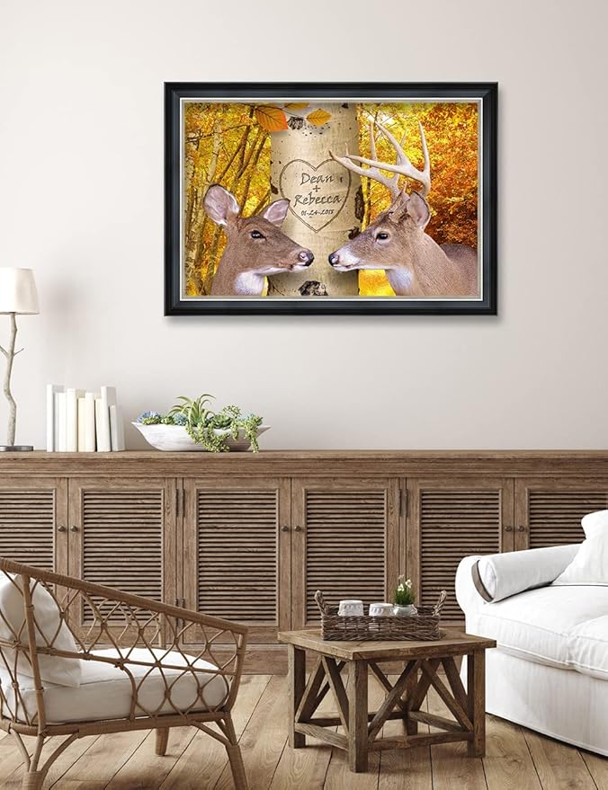 IPIC - Oh My Dear,Personalized Ideal Gift Custom Framed Wall Art with Names and Date, Giclee Prints with Solid Wood Frame, Unique and Memorable Present. Wall Art for Home Decor.