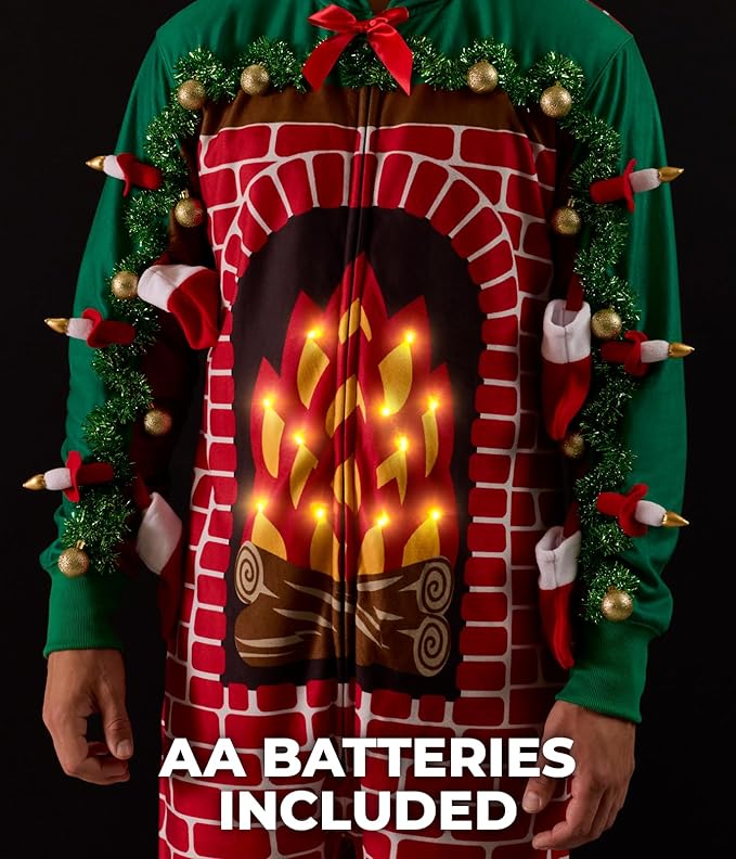 Tipsy Elves Christmas Onesies for Adults - Comfy Unisex Matching Holiday Jumpsuits with Convenient Pockets
