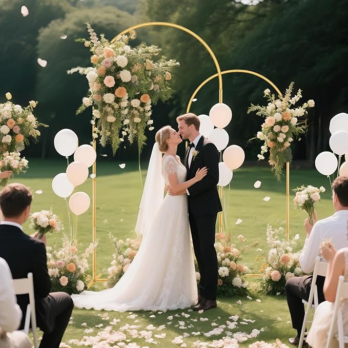 Metal Arch Backdrop Stand, 7.2FT+6FT Wedding Arch Stand, Set of 2 Backdrop Arch Stand, Metal Arch Stand for Valentines Day,Wedding Ceremony Birthday Party Baby Shower Graduation Ceremony Decoration