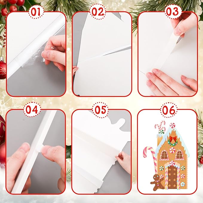 Teling Gingerbread House Photo Booth Props 43.3 x 37.4 Inch Christmas Background Decoration Gingerbread House Backdrop for Winter Merry Xmas Backdrop Indoor Outdoor Winter Holiday Party Supply