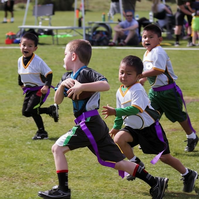 Peryiter 2/12/24/36 Player Flag Football Belt, Adjustable Football Belts and Flags for Kids Youth Adult Sport Team Training