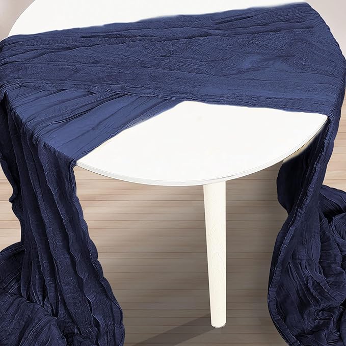 6 Pack Navy Blue Cheesecloth Table Runner 35x120 Inch 10Ft Rustic Gauze Cheese Cloth Table Runner Sheer Cheesecloth Table Runners for Wedding Party Bridal Shower Decoration