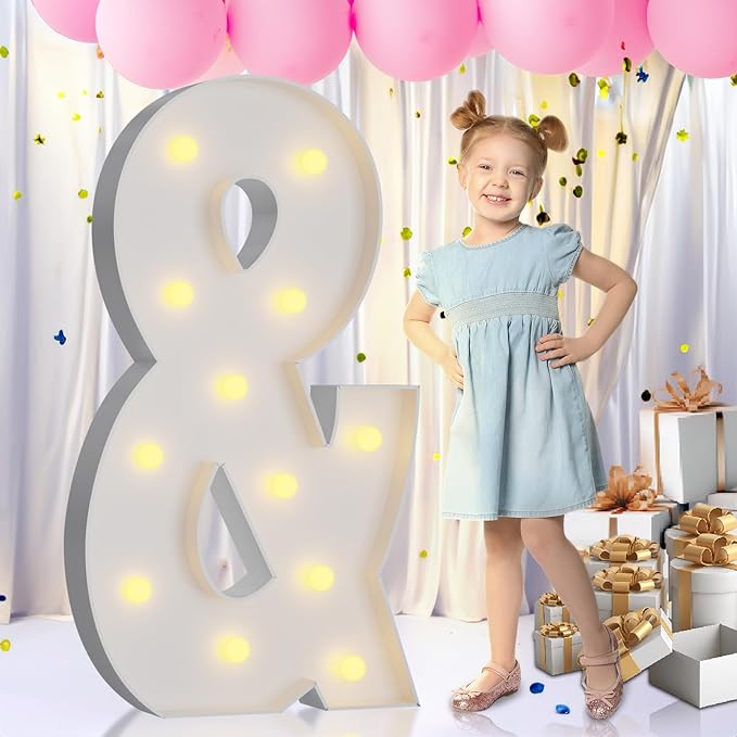 IMPRSV Marquee Light Up Mosaic Letters - 4FT for Balloons & Parties, Arch Kit Decorations
