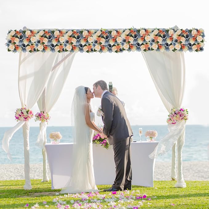 Pack of 10 Wedding Arch Decorations, 20.47 inch Artificial Flower Table Centerpieces Floral Arrangement for Wall Backdrop Party Bridal Shower Event Decor - Grey