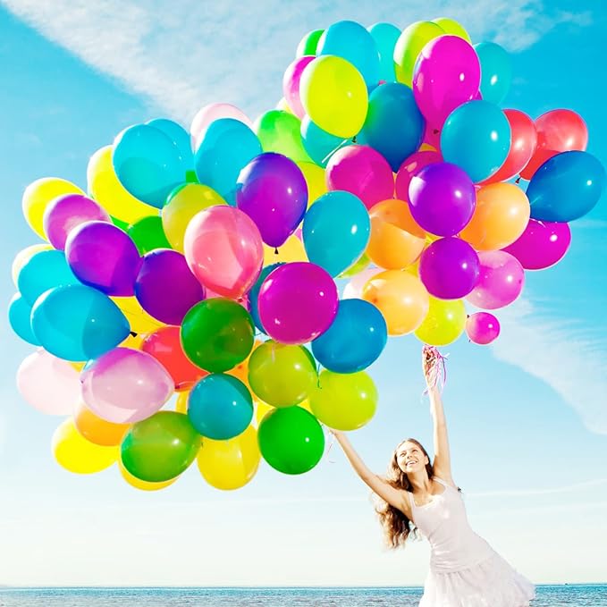 Lenwen 1000 Pcs Balloons Assorted Colors 12 Rainbow Latex Balloons for party Birthday Baby Shower Wedding Decorations, 10 Colors