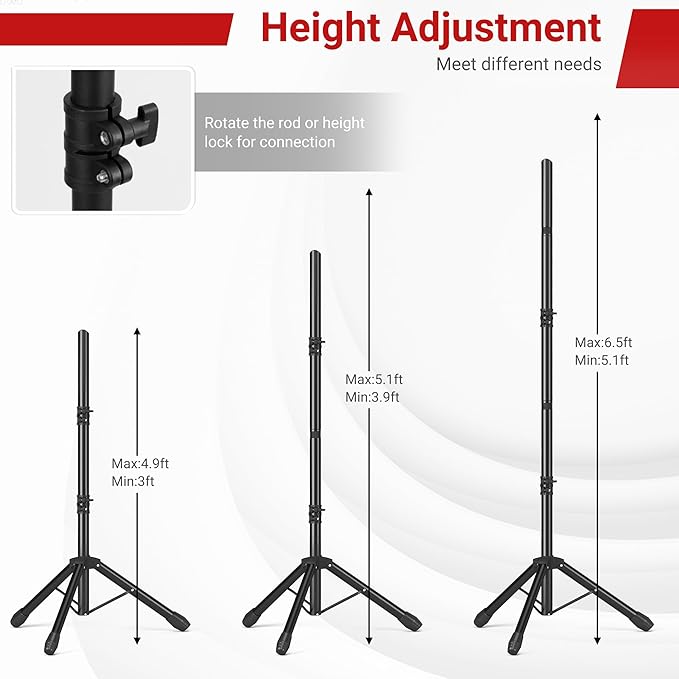 JSungo 10x6.5 FT Backdrop Stand for Parties, Adjustable Photo Backdrop Stand Kit with Carrying Bag, Portable Background Stand Backdrop for Wedding, Photoshoot, and Photo Studio